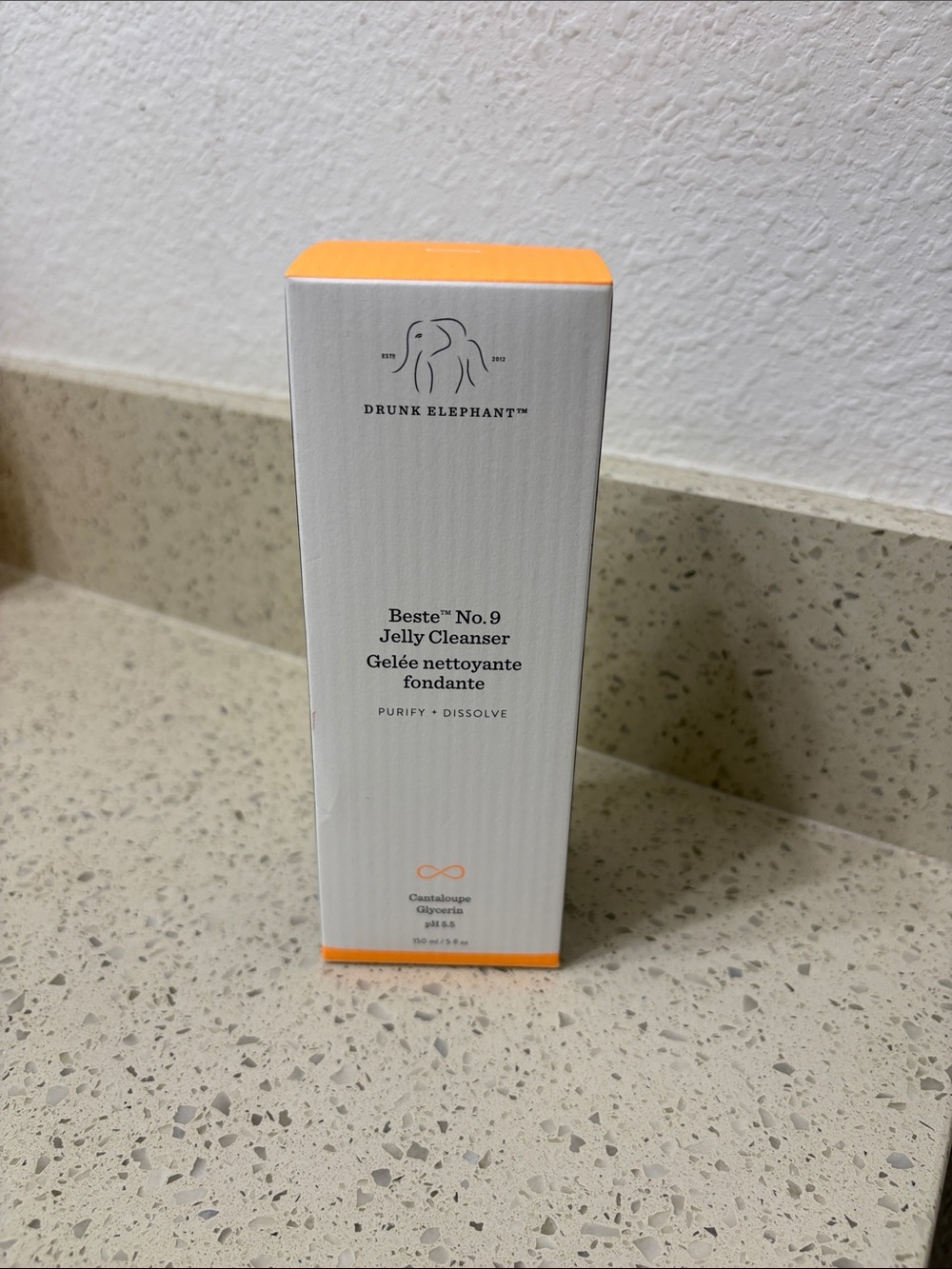 Drunk Elephant Beste No.9 Jelly Cleanser 5 Fl.oz | White with Orange Accents